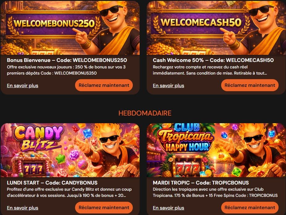 Bonus Casino Hermes 2026 — le vrai 250 % décrypté image 1